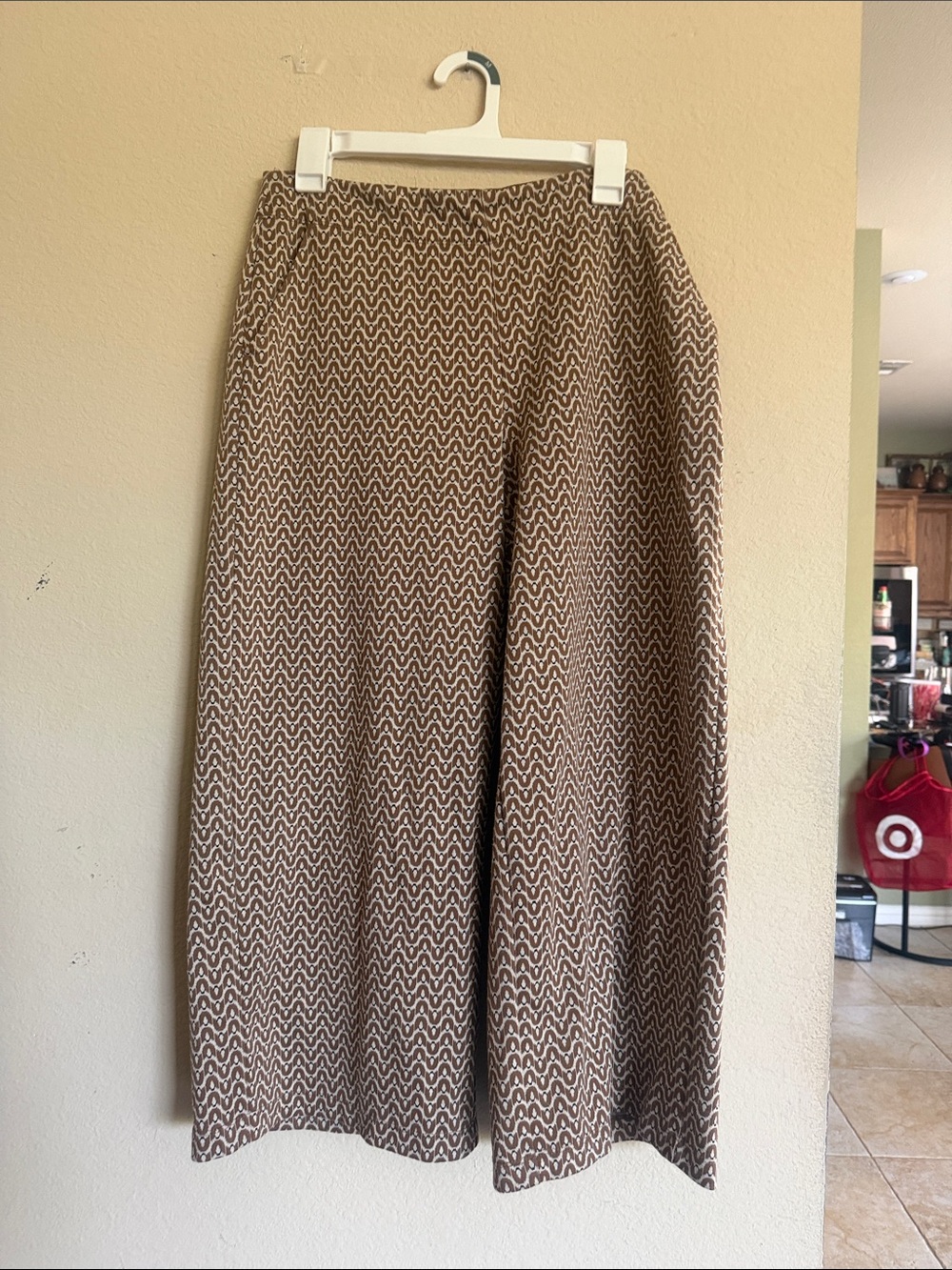 Max Studio Brown Patterned Wide Leg Pants